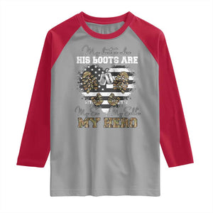 Personalized Army Mom Raglan Shirt Custom Name Proud Military Family US Flag TS10 Sport Gray Red Print Your Wear