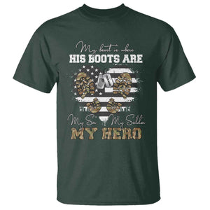 Personalized Army Mom T Shirt Custom Name Proud Military Family US Flag TS10 Dark Forest Green Print Your Wear