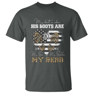 Personalized Army Mom T Shirt Custom Name Proud Military Family US Flag TS10 Dark Heather Print Your Wear
