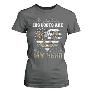 Personalized Army Mom T Shirt For Women Custom Name Proud Military Family US Flag TS10 Dark Heather Print Your Wear