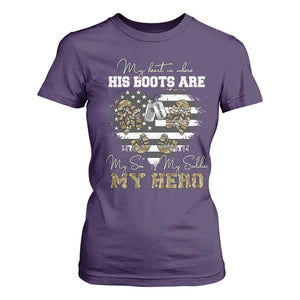 Personalized Army Mom T Shirt For Women Custom Name Proud Military Family US Flag TS10 Purple Print Your Wear