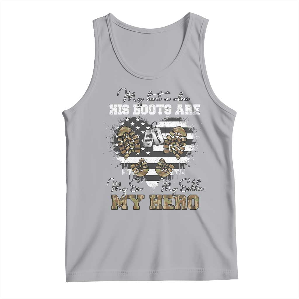 Personalized Army Mom Tank Top Custom Name Proud Military Family US Flag TS10 Athletic Heather Print Your Wear