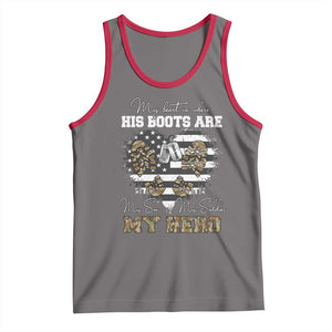 Personalized Army Mom Tank Top Custom Name Proud Military Family US Flag TS10 Deep Heather Red Print Your Wear