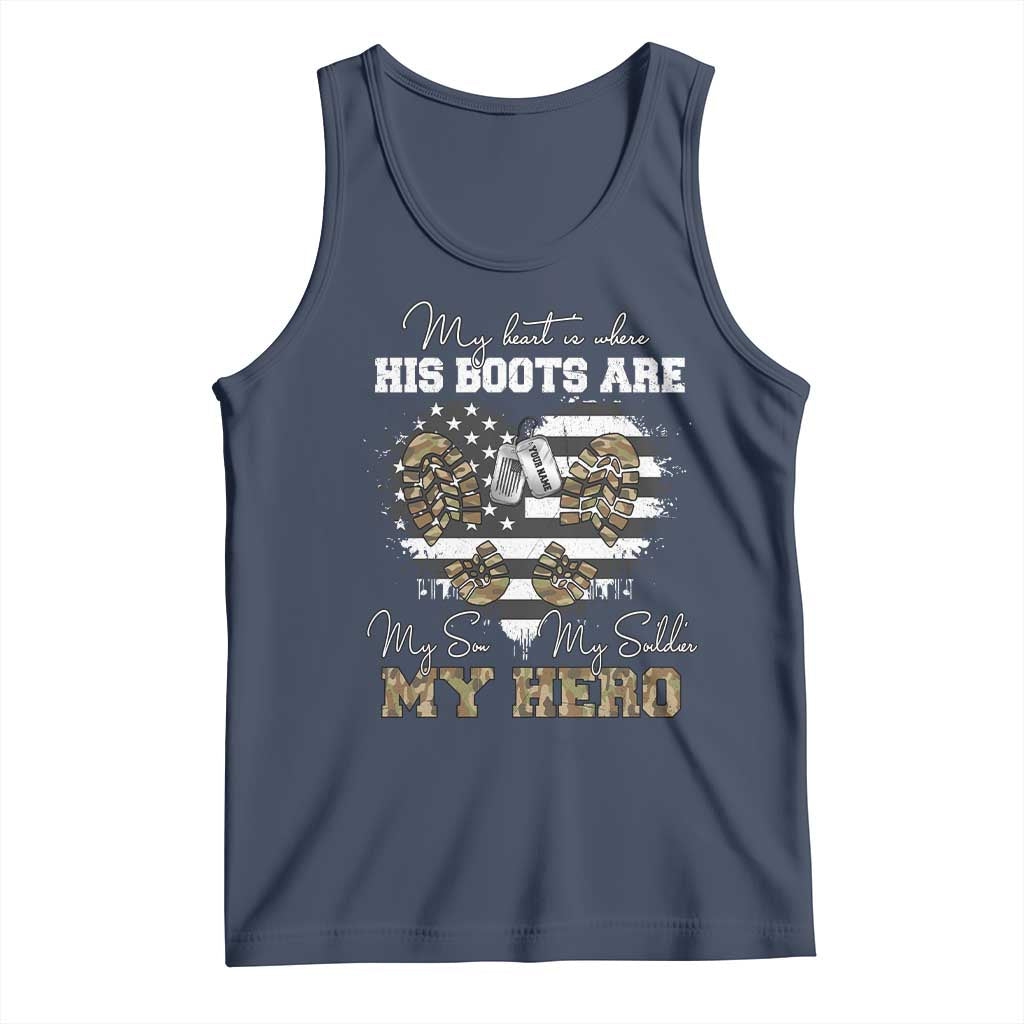Personalized Army Mom Tank Top Custom Name Proud Military Family US Flag TS10 Navy Print Your Wear