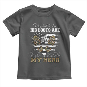 Personalized Army Mom Toddler T Shirt Custom Name Proud Military Family US Flag TS10 Dark Heather Print Your Wear