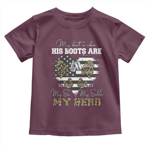 Personalized Army Mom Toddler T Shirt Custom Name Proud Military Family US Flag TS10 Maroon Print Your Wear