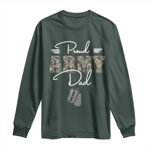 Personalized Army Family Long Sleeve Shirt Custom Name Tag Proud Army Dad Military Camo TS10 Dark Forest Green Print Your Wear