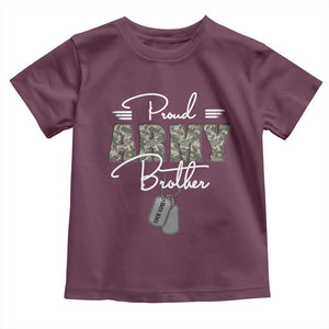 Personalized Army Family Baby Shirt Custom Name Tag Proud Army Brother Military Camo TS10 Maroon Print Your Wear