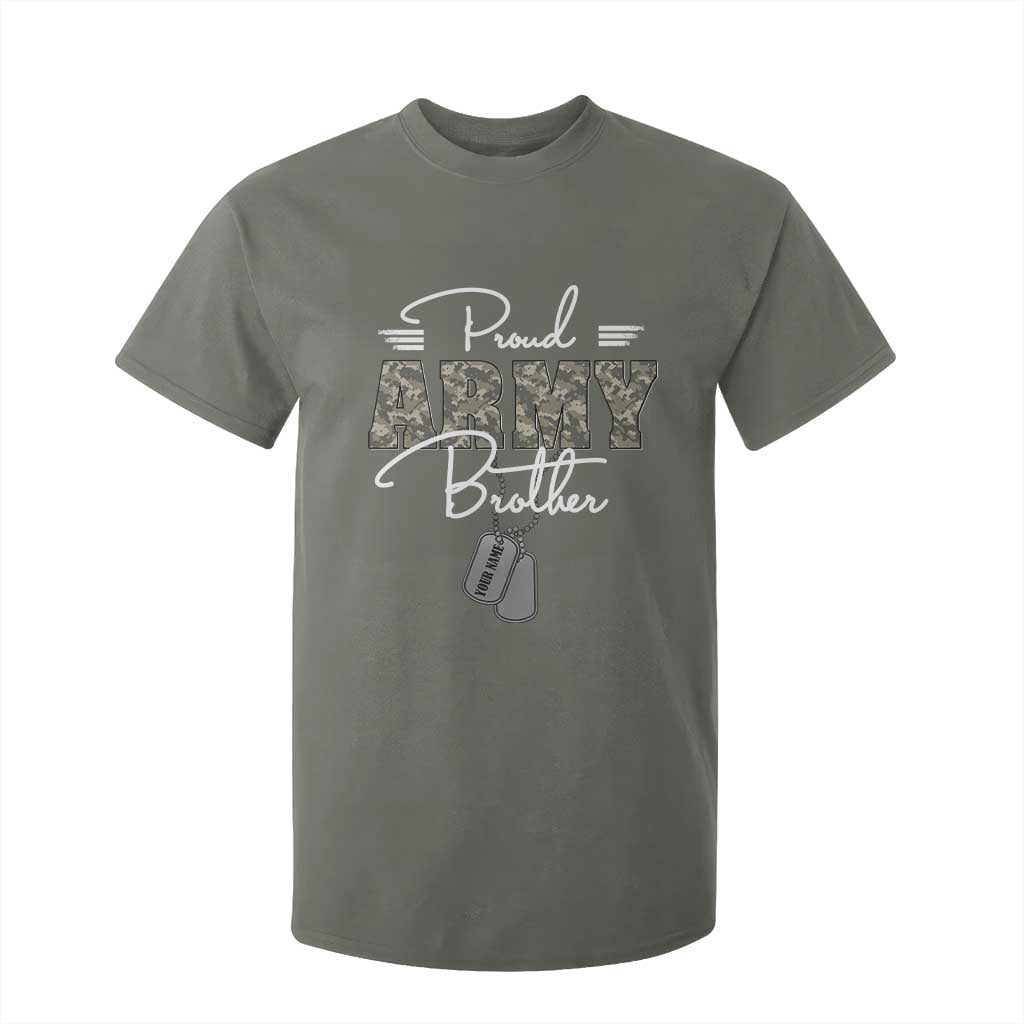 Personalized Army Family T Shirt For Kid Custom Name Tag Proud Army Brother Military Camo TS10 Military Green Print Your Wear