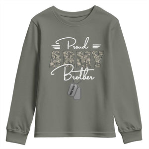 Personalized Army Family Youth Sweatshirt Custom Name Tag Proud Army Brother Military Camo TS10 Military Green Print Your Wear