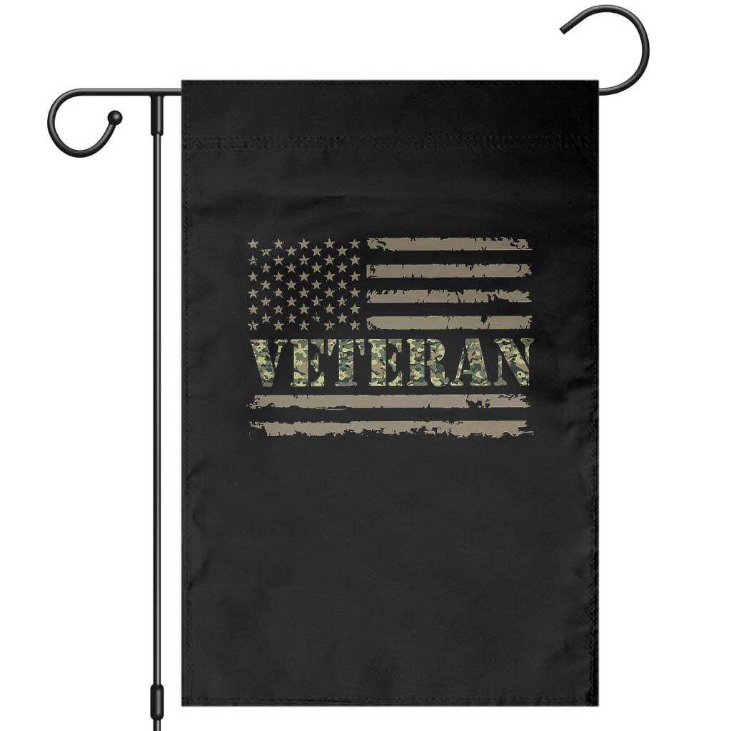 Veteran Garden Flag Retro Patriotic Army Camouflage US Flag TS10 Black Print Your Wear
