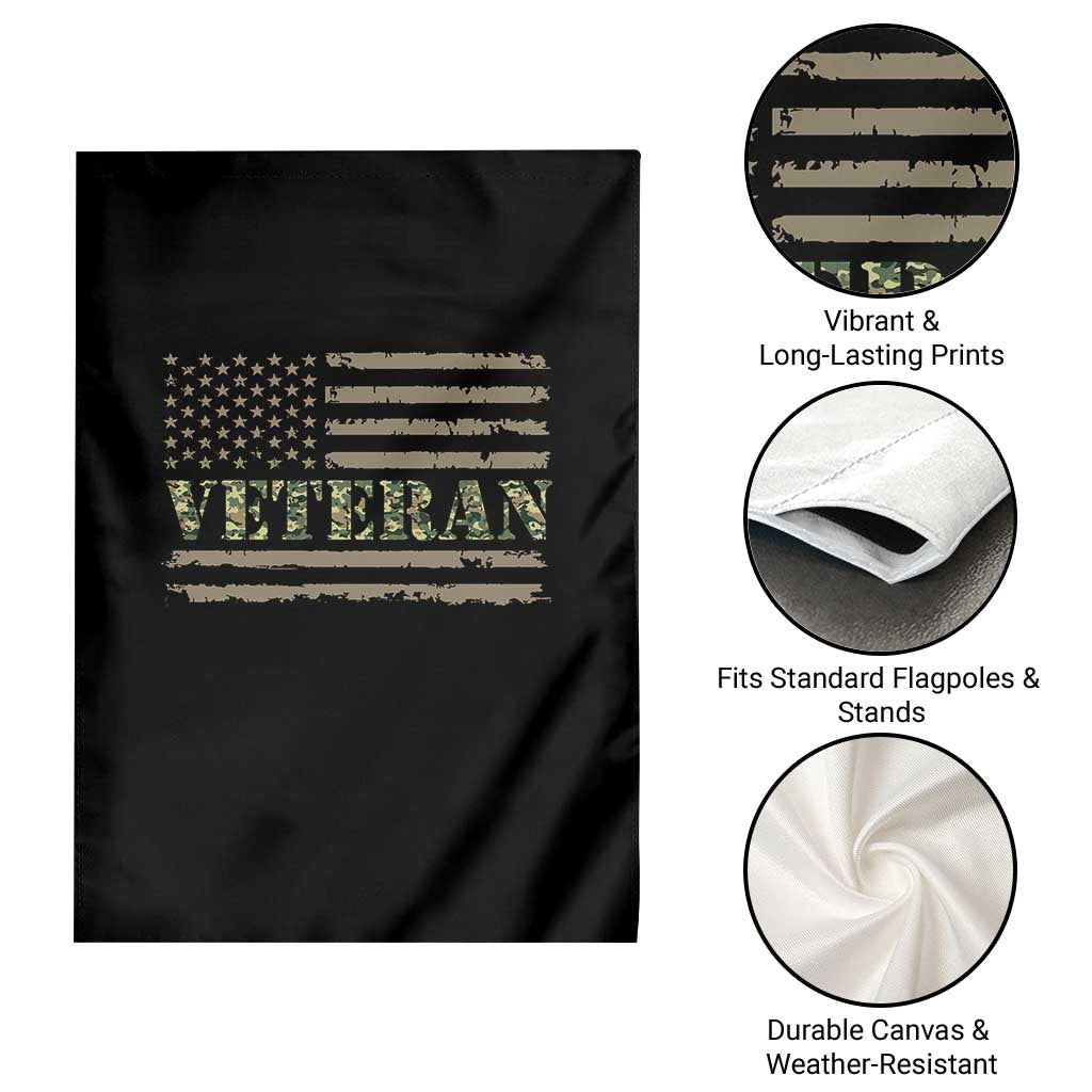 Veteran Garden Flag Retro Patriotic Army Camouflage US Flag TS10 Print Your Wear