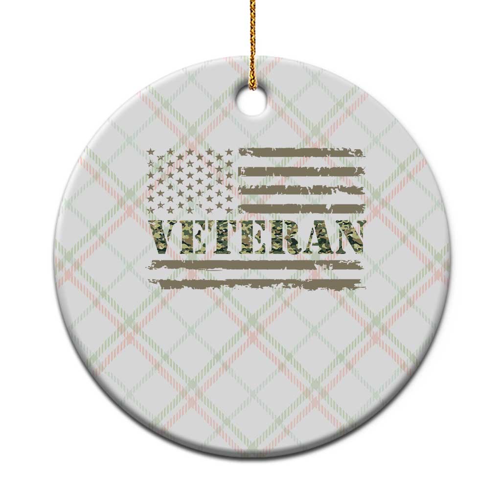 Veteran Ceramic Ornament Retro Patriotic Army Camouflage US Flag TS10 1pc Christmas Plaid Print Your Wear