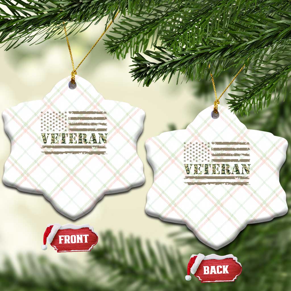 Veteran Ceramic Ornament Retro Patriotic Army Camouflage US Flag TS10 Print Your Wear