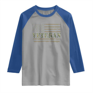 Veteran Raglan Shirt Retro Patriotic Army Camouflage US Flag TS10 Sport Gray Royal Print Your Wear