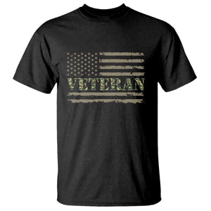 Veteran T Shirt Retro Patriotic Army Camouflage US Flag TS10 Black Print Your Wear