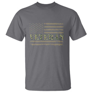 Veteran T Shirt Retro Patriotic Army Camouflage US Flag TS10 Charcoal Print Your Wear