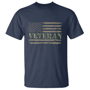 Veteran T Shirt Retro Patriotic Army Camouflage US Flag TS10 Navy Print Your Wear