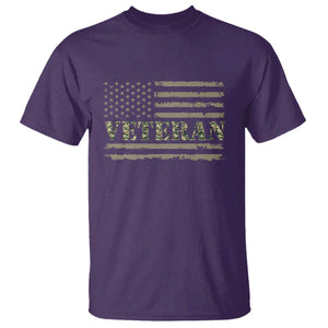 Veteran T Shirt Retro Patriotic Army Camouflage US Flag TS10 Purple Print Your Wear