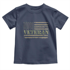 Veteran Toddler T Shirt Retro Patriotic Army Camouflage US Flag TS10 Navy Print Your Wear
