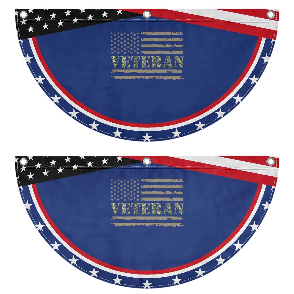 American Veteran Pride Patriotic Fan Flag Retro Army Camouflage US Flag