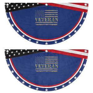 American Veteran Pride Patriotic Fan Flag Retro Army Camouflage US Flag