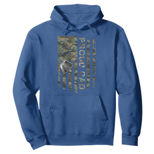 Personalized Proud Army Dad Hoodie Custom Name Dog Tag Camo American Flag Gift TS10 Royal Blue Print Your Wear