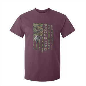 Personalized Proud Army Dad T Shirt For Kid Custom Name Dog Tag Camo American Flag Gift TS10 Maroon Print Your Wear