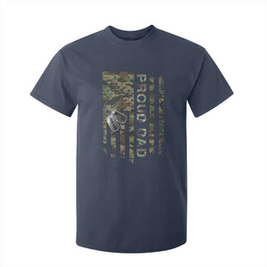 Personalized Proud Army Dad T Shirt For Kid Custom Name Dog Tag Camo American Flag Gift TS10 Navy Print Your Wear