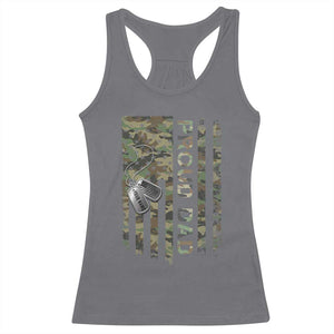 Personalized Proud Army Dad Racerback Tank Top Custom Name Dog Tag Camo American Flag Gift TS10 Charcoal Print Your Wear