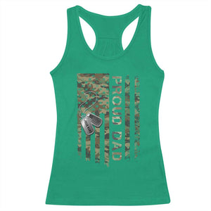 Personalized Proud Army Dad Racerback Tank Top Custom Name Dog Tag Camo American Flag Gift TS10 Irish Green Print Your Wear