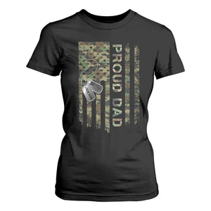 Personalized Proud Army Dad T Shirt For Women Custom Name Dog Tag Camo American Flag Gift TS10 Black Print Your Wear