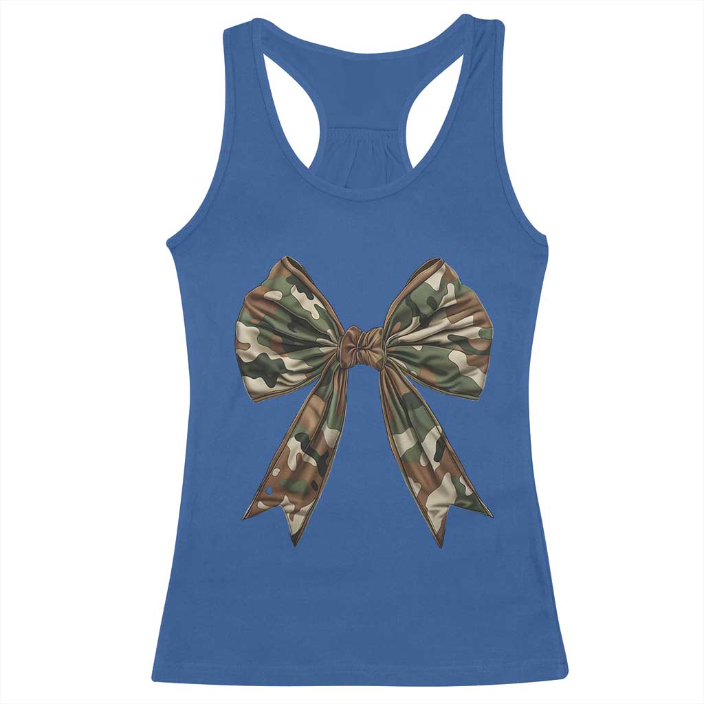Camo Coquette Bow Racerback Tank Top Camouflage Old Hunting Women Girl TS10 Royal Blue Print Your Wear
