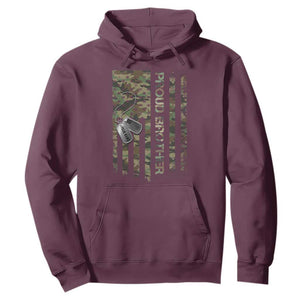 Personalized Proud Army Brother Hoodie Custom Name Dog Tag Camo American Flag Gift TS10 Maroon Print Your Wear
