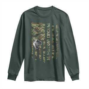 Personalized Proud Army Brother Long Sleeve Shirt Custom Name Dog Tag Camo American Flag Gift TS10 Dark Forest Green Print Your Wear