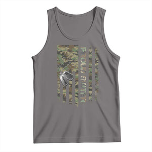 Personalized Proud Army Sister Tank Top Custom Name Dog Tag Camo American Flag Gift TS10 Deep Heather Print Your Wear