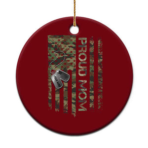 Personalized Proud Army Mom Ceramic Ornament Custom Name Dog Tag Camo American Flag Gift TS10 1pc Red Print Your Wear
