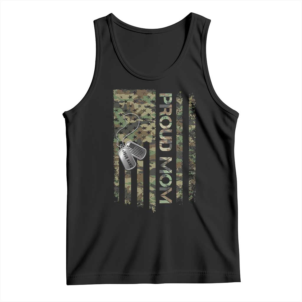 Personalized Proud Army Mom Tank Top Custom Name Dog Tag Camo American Flag Gift TS10 Black Print Your Wear
