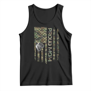 Personalized Proud Army Mom Tank Top Custom Name Dog Tag Camo American Flag Gift TS10 Black Print Your Wear