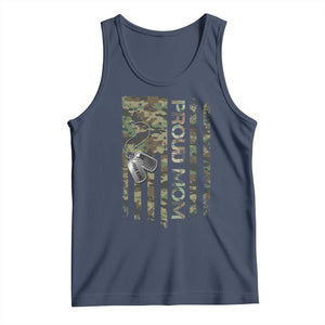 Personalized Proud Army Mom Tank Top Custom Name Dog Tag Camo American Flag Gift TS10 Navy Print Your Wear
