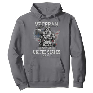 Personalized Veteran Flag Hoodie Custom Name U.S. Army TS10 Charcoal Print Your Wear