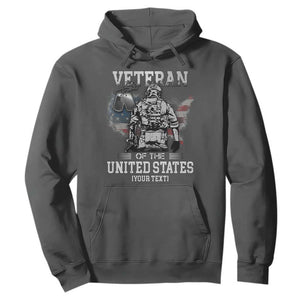 Personalized Veteran Flag Hoodie Custom Name U.S. Army TS10 Dark Heather Print Your Wear