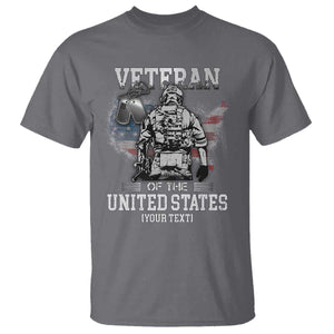 Personalized Veteran Flag T Shirt Custom Name U.S. Army TS10 Charcoal Print Your Wear