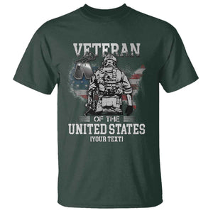 Personalized Veteran Flag T Shirt Custom Name U.S. Army TS10 Dark Forest Green Print Your Wear