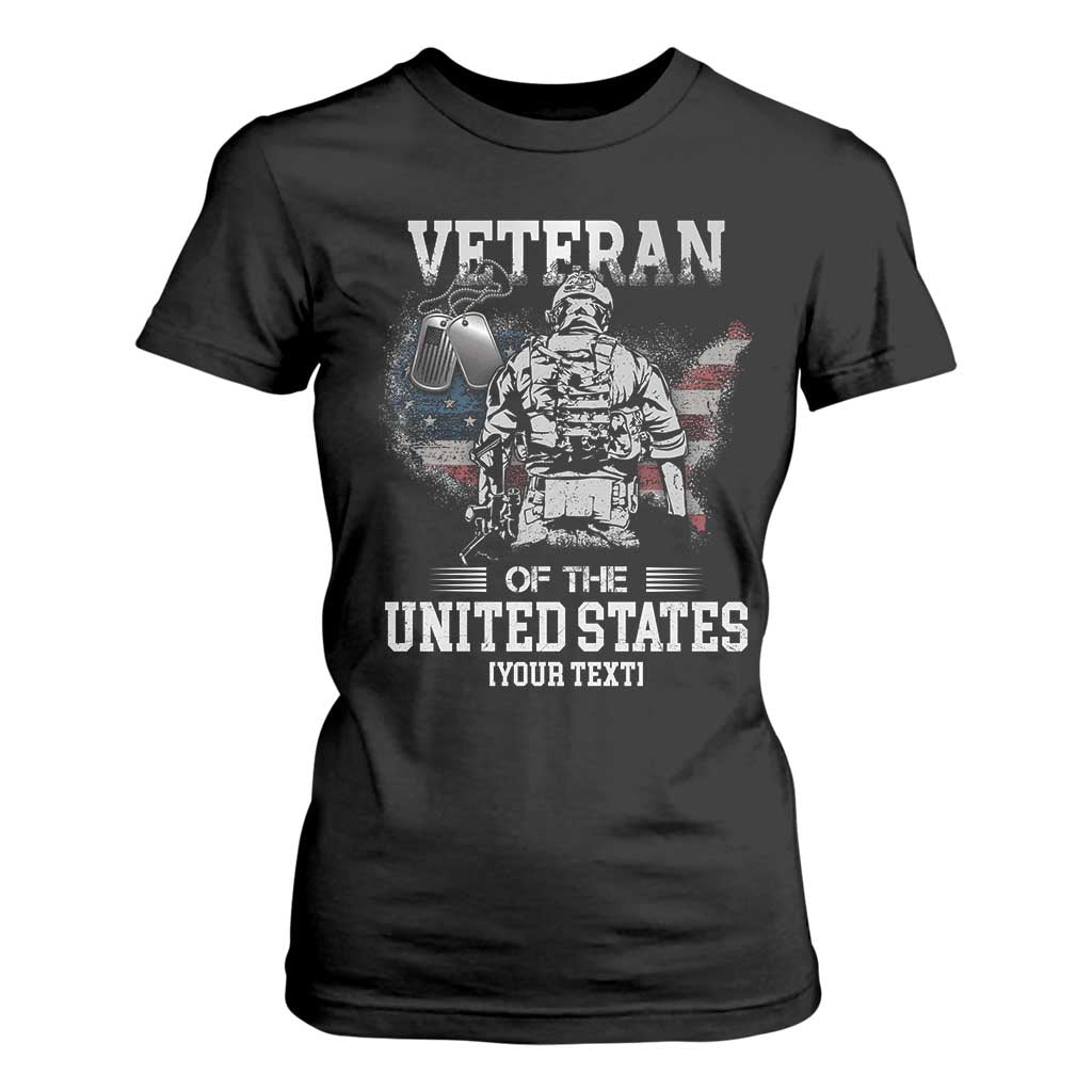 Personalized Veteran Flag T Shirt For Women Custom Name U.S. Army TS10 Black Print Your Wear