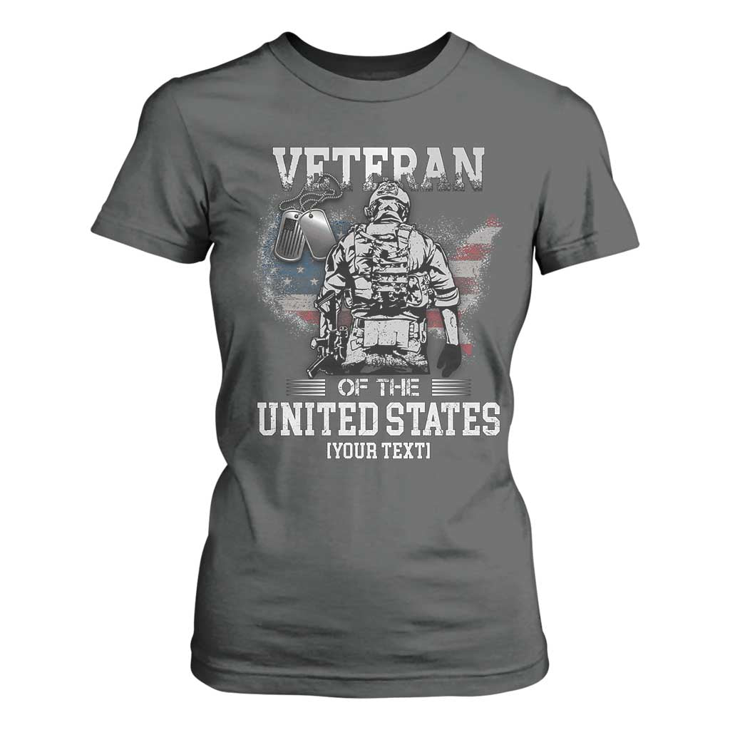 Personalized Veteran Flag T Shirt For Women Custom Name U.S. Army TS10 Dark Heather Print Your Wear