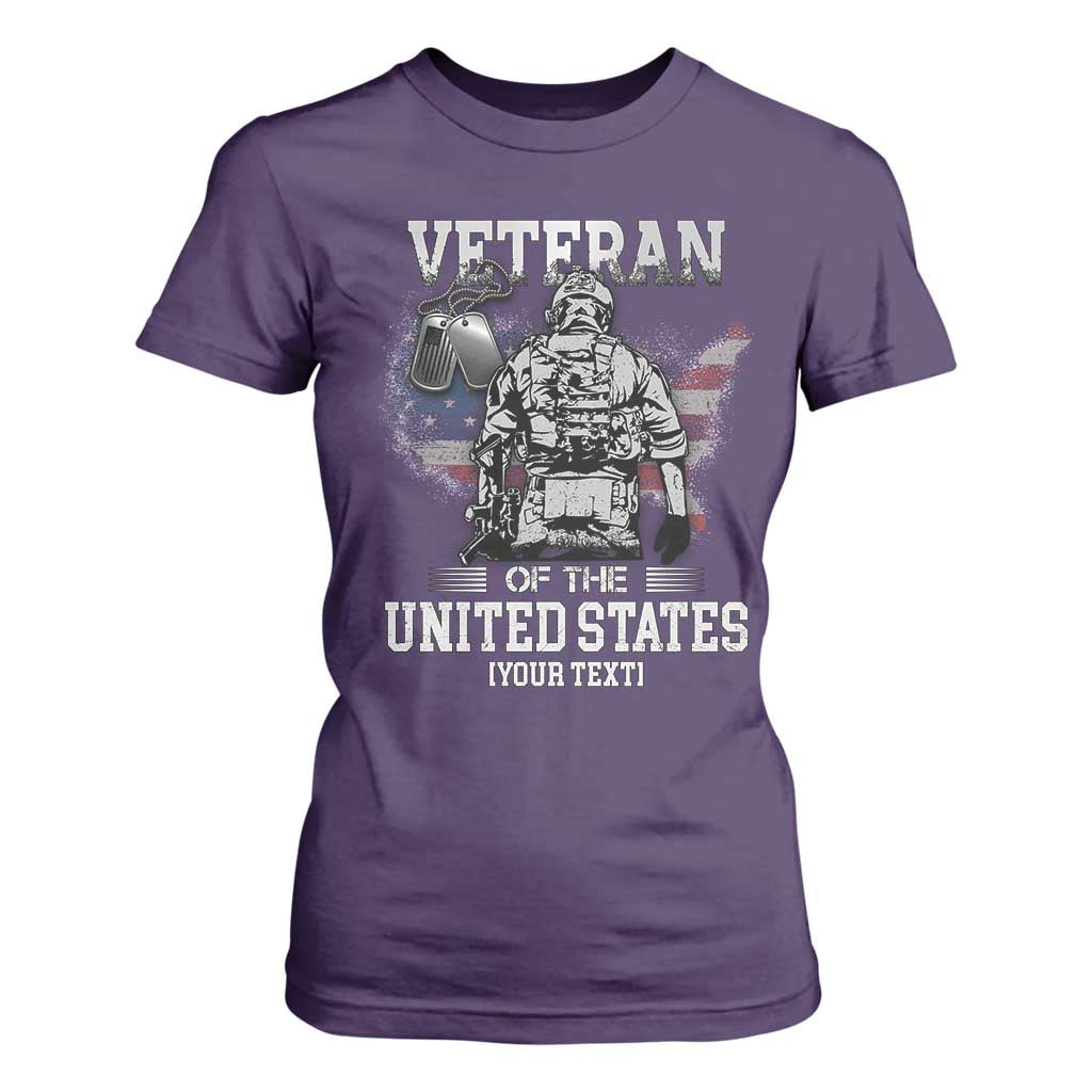 Personalized Veteran Flag T Shirt For Women Custom Name U.S. Army TS10 Purple Print Your Wear