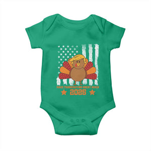 Funny Thanksgiving Trump 2025 Baby Onesie Make Thanksgivings Great Again Turkey American Flag TS10 Irish Green Print Your Wear