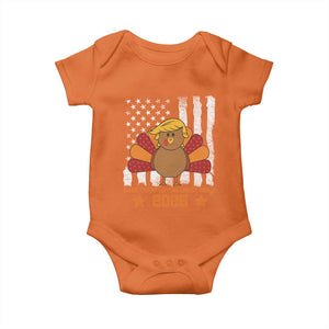Funny Thanksgiving Trump 2025 Baby Onesie Make Thanksgivings Great Again Turkey American Flag TS10 Orange Print Your Wear