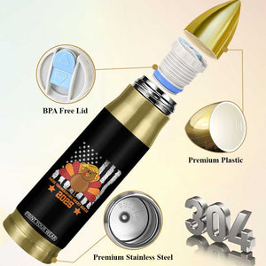 Funny Thanksgiving Trump 2025 Bullet Tumbler Make Thanksgivings Great Again Turkey American Flag TS10 Print Your Wear
